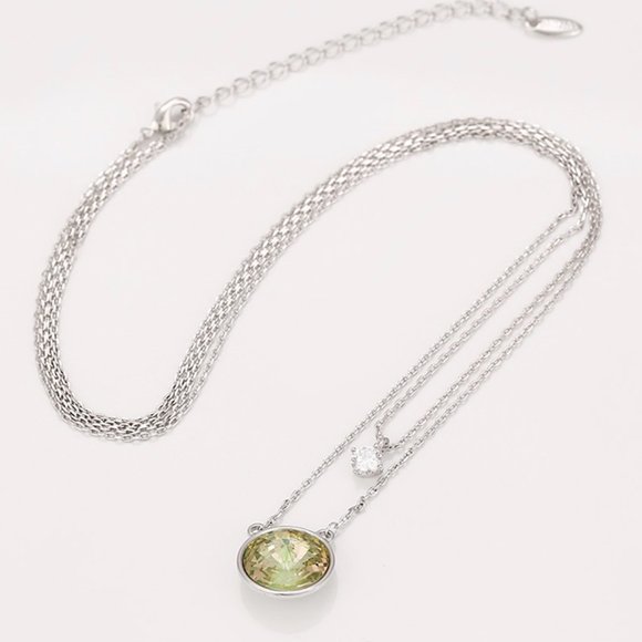 Double Layer Swarovski Round Necklace - Picture 4 of 8
